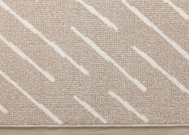 Covington Beige Cream Diagonal Rain Streaks Design Rug, 7'10\" x 10'6\" Indoor Area Rug