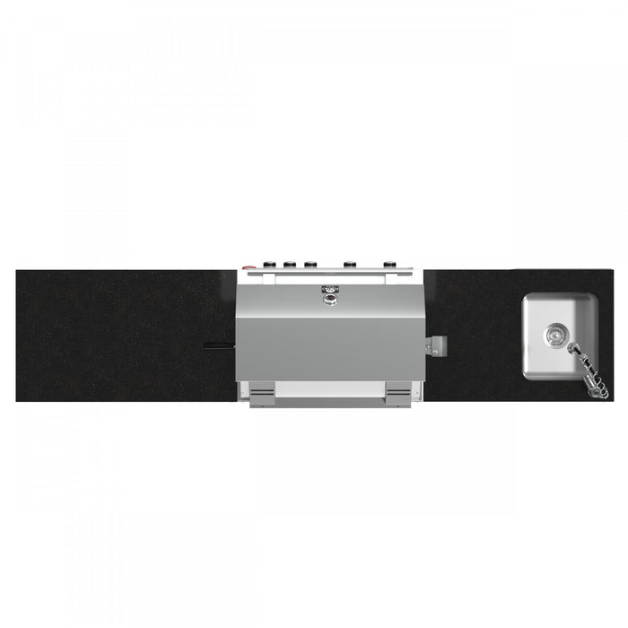 FORNO Bulnes Outdoor Kitchen 60,000 BTU Stainless Steel BBQ with Black Granite Countertops - FODKT2506BLK