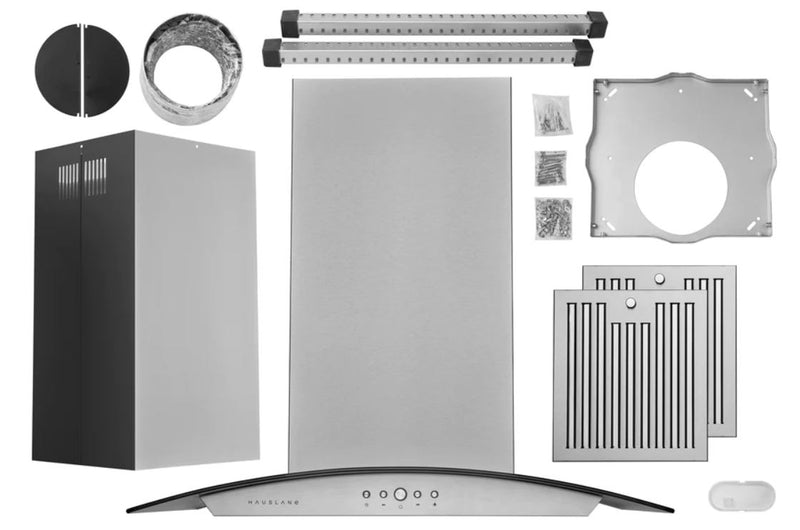 Hauslane 36\" Glass Canopy Island Range Hood - IS-200SS-36