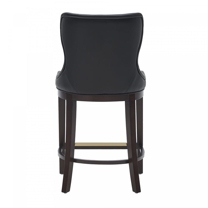 Blair Modern Wood Upholstered Counter Stool in Black - Set of 3 Bar Stool