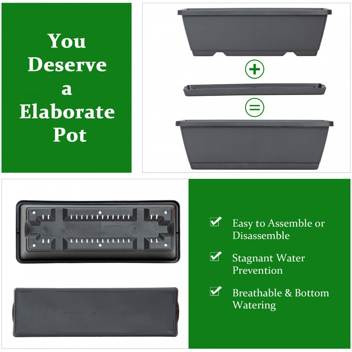 Costway Set Of 2 4 Ft Vertical Raised Garden Bed 5-tier Planter Box For Patio Balcony