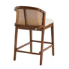 Tatti Rubber Wood Counter Stools with Cane Back Set of 4,Walnut | Tatti – Lot de 4 tabourets de comptoir en bois d’hevea avec dossier en cannage, finition noyer