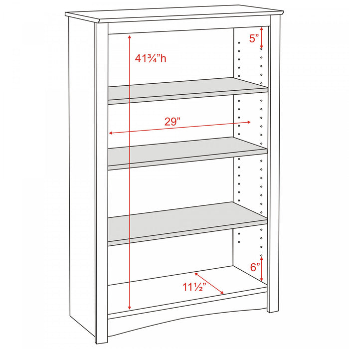 Four-Shelf Bookcase - Espresso