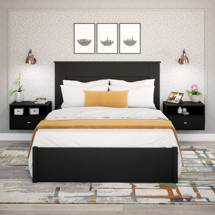 1-drawer Floating Nightstand - Black