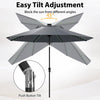 Costway 10 FT Solar Patio Umbrella with 96 LED Lights 35° Adjustable Tilt Vented Top Navy