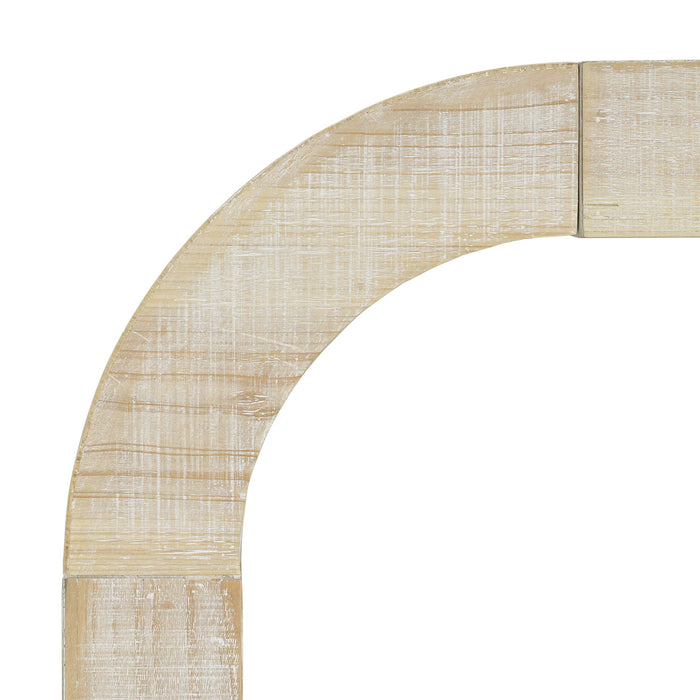 Cedar 52 Inch Wood Console Table with Curved Edge and Distressed Finish, Natural