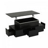 Daniel Lift-Top Coffee Table with LED Lighting and 4 Drawers,Black | Daniel table basse relevable – table basse avec eclairage LED et 4 tiroirs, noir