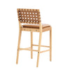 Philip Modern Rubber Wood Bar Stool Set of 4 with Woven Back Support,Natural | Philip – Lot de 4 tabourets de bar modernes en bois d’hevea avec dossier en tressage, finition naturelle