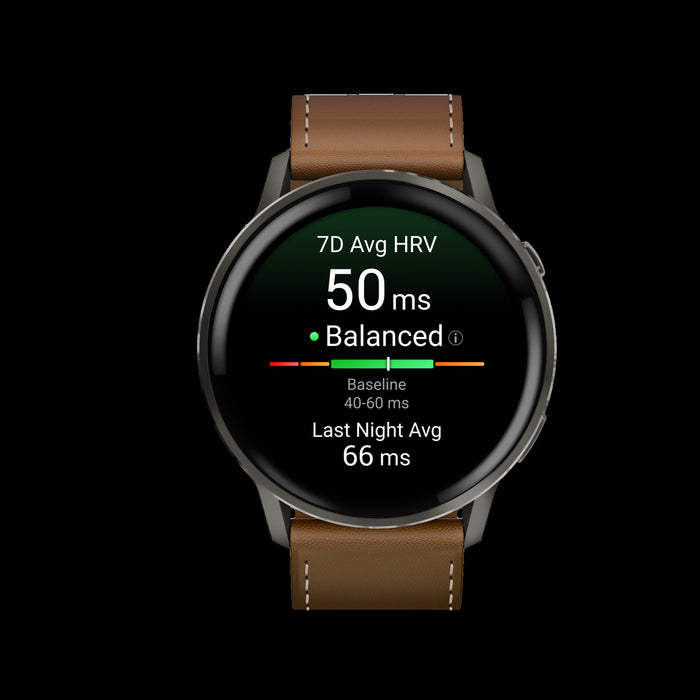 Garmin Venu 4 45mm Slate Leather Durable Smartwatch - Navigation Wearable, Advanced Routing, Weather Reminders, Training Insights, Auto Lap