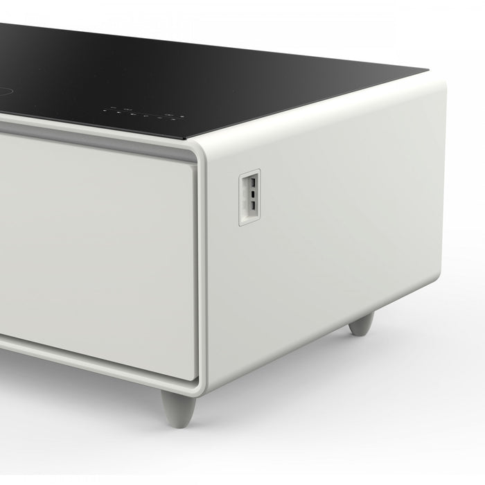 Forno Evoluto Tavolo 51\" White Smart Coffee Table – Dual Refrigerator Drawers-FCTFR7006-51WHT
