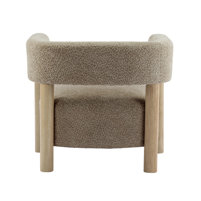 Evelyn Accent Arm Chair with Comfortable Seating and Boucle Upholstery,Light Camel Accent Chair