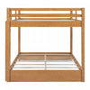 Ethan Solid Wood Queen Size Bunk Bed with Ladder, Sturdy & Space-Saving, Brown | Lit superpose Ethan en bois massif format Queen avec echelle, gain de place, brun