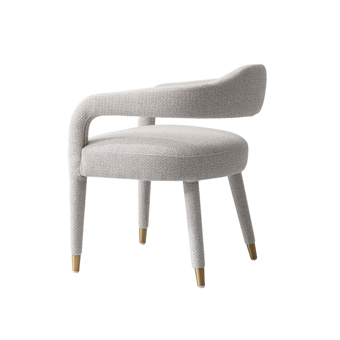 Aspen Mid-Century Modern Upholstered Tweed Armchair in Silver Lining