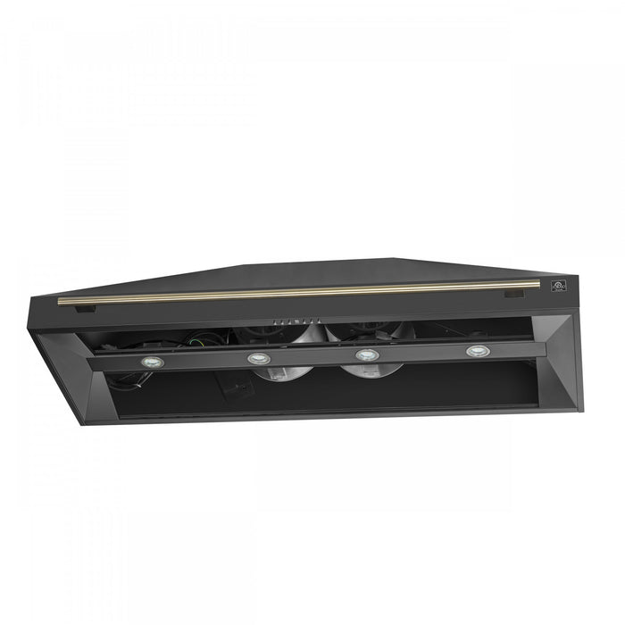 Forno Aria 60 Inch Wall-Mounted Black Range Hood- FRHWM5095-60BLK