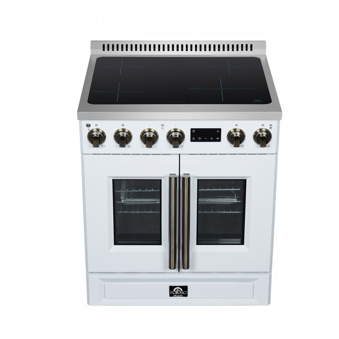 Forno Torino French Door 30 Inch White Induction Range, 4.32 cu.ft. - FFSIN0950-30WHT Electric Range