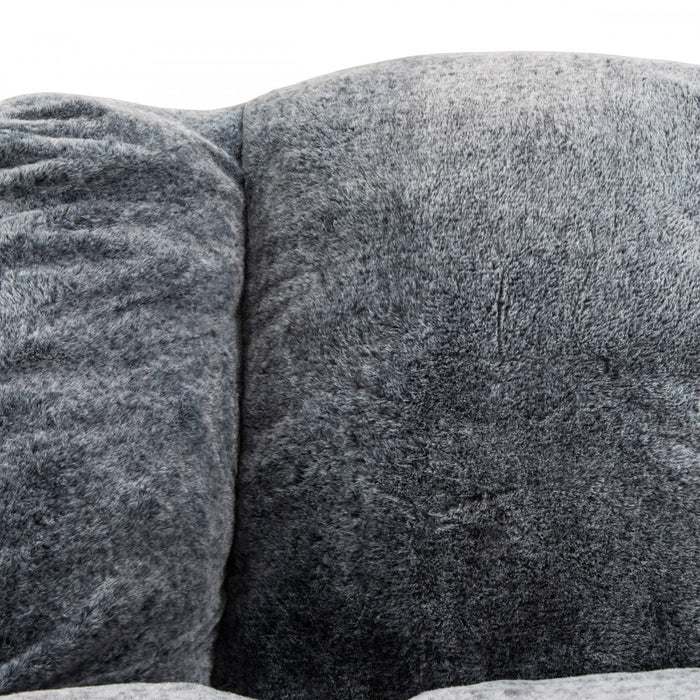 Sealy Tore Faux Fur High Density Foam Bean Bag Chair - Blue