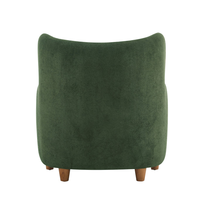 Sophia Upholstered Comfortable Armchair with Wingback,Olive Green Accent Chair