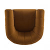 Vela Modern Velvet Swivel Club Chair with Tub Design, Black, Caramel | Vela Fauteuil Club Moderne en Velours Pivotant a Coque, Noir, Caramel