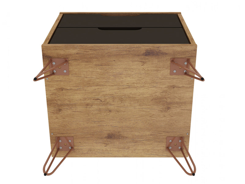 Rockefeller Mid-Century Modern 20\" Nightstand in Gray (2-Drawer) - Set of 2