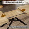 FlexDine 55-71 Inch Rectangular Extendable Dining Table with Cross Legs and Oak Finish, Oak | FlexDine Table a Manger Rectangulaire Extensible 55-71 po avec Pieds Croises et Finition Chene, Chene