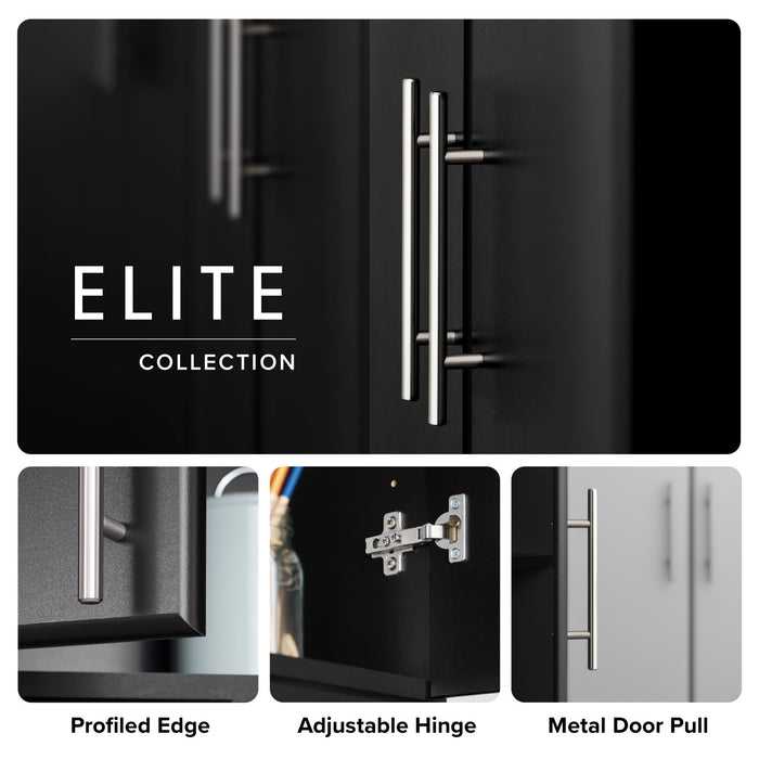 Elite Deep Storage Cabinet with Fixed & Adjustable Shelves - Black