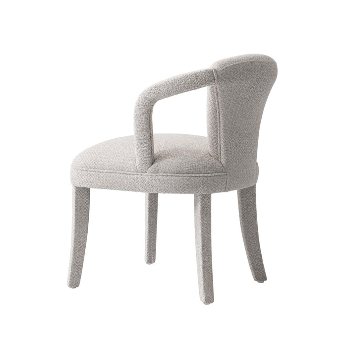 Palmer Mid-Century Modern Upholstered Tweed Armchair in Silver Lining - Set of 2 Dining Chair