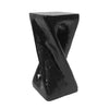 Cade 26.80" Twisted Square MGO Accent Table, Unique Natural Wood Grain Indoor Side Table, Black | Table d'appoint carree torsadee Cade 26,80 pouces MGO, table laterale interieure a grain de bois naturel unique, noir