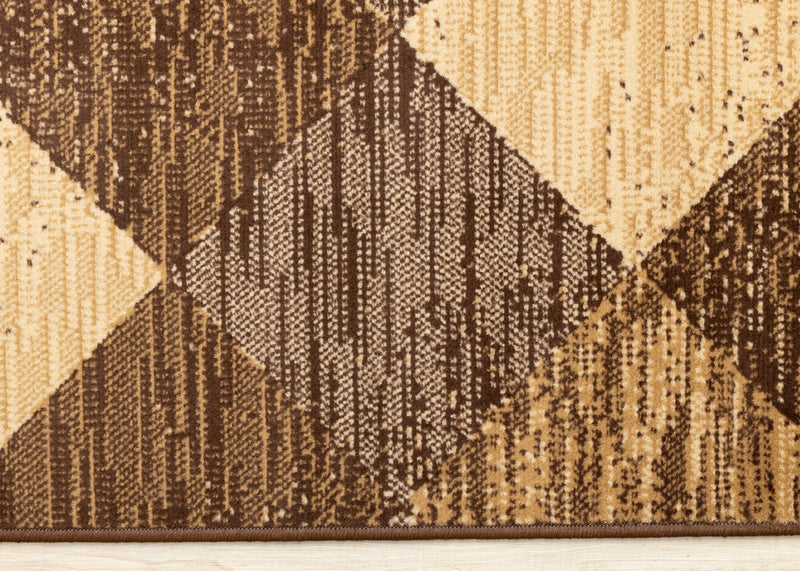 Florence Brown Beige Distressed Diamond Pattern Rug, 5'3\" x 7'5\" Indoor Area Rug