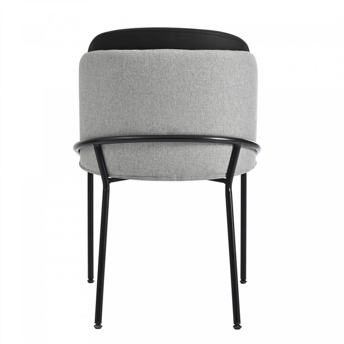 Olivia Set of 4 Modern Dining Chair with Slanted Legs and Adjustable Feet,Black&Gray
