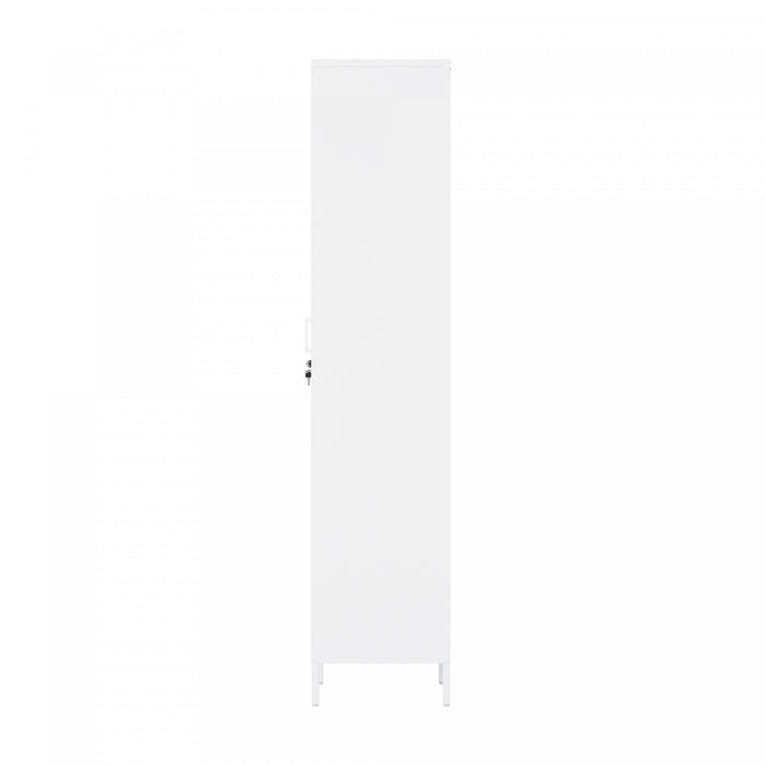Naomi Modern 15\" Metal Storage Cabinet in White Armoire