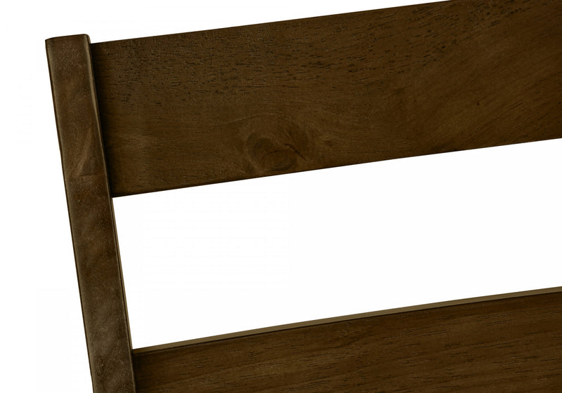 Dining Chair Set of 2 Dining Room Kitchen Brown Solid Wood Brown Fabric Transitional