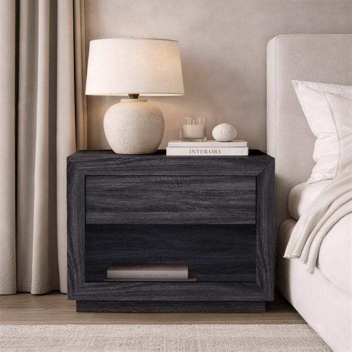 Soren Contemporary 32\" Nightstand in Charcoal Gray (1-Drawer)