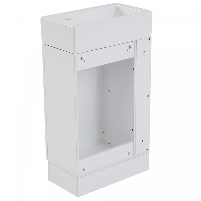Ethan 18.6\" Bathroom Vanity with Sink and Adjustable Shelf, White