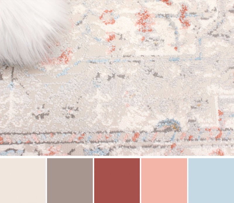 Mira Traditional 8'0\" x 10'0\" Area Rug in White Indoor Area Rug