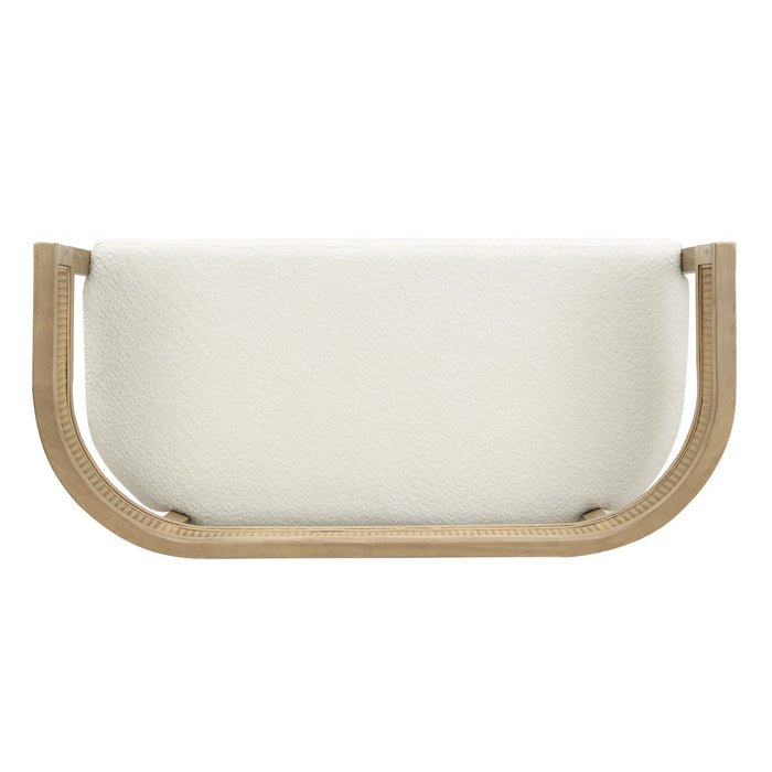Rattan 47.5 Inch Rattan Upholstered Loveseat with Hand-Woven Backrest, Beige, Natural Ash