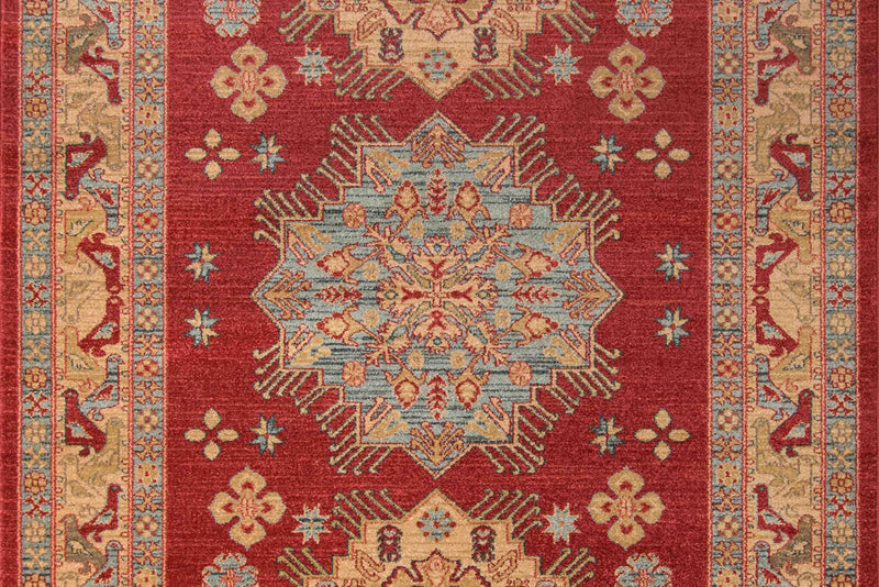Mila Traditional 7'10\" x 9'10\" Area Rug in Red Indoor Area Rug