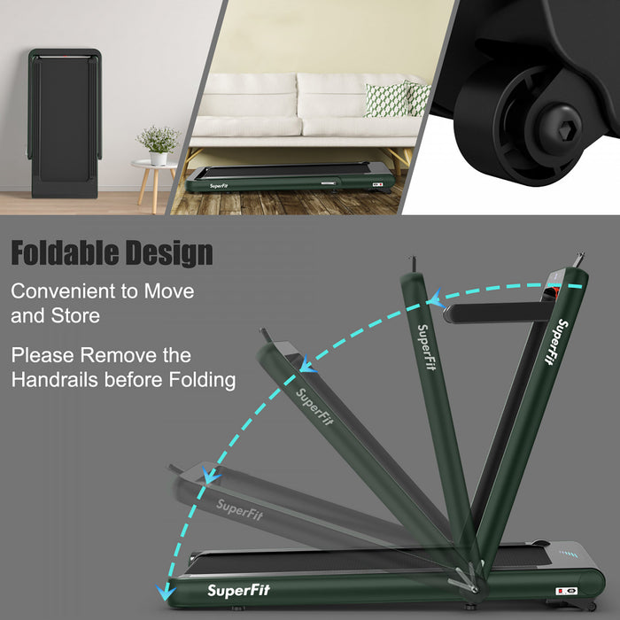 Superfit 4.75hp 2 In 1 Folding Home Treadmill With Remote App Control