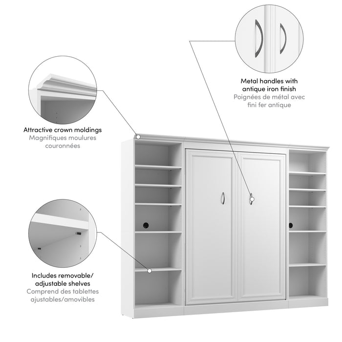 Bestar Versatile Full Murphy Bed Closet Organizers (109 W) - White