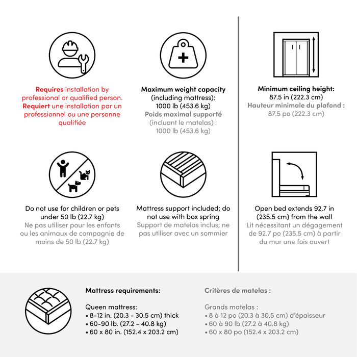 Bestar Avalon 67 W Queen Murphy Bed