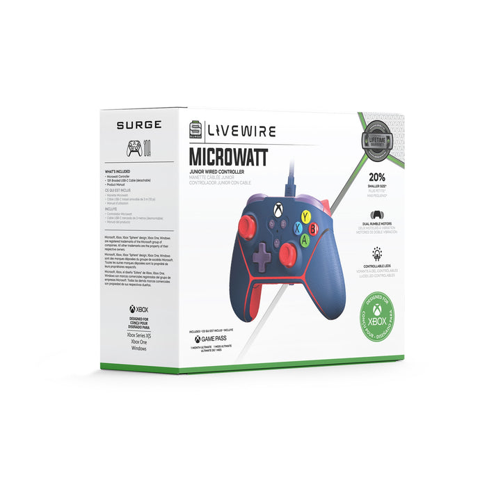 Surge Livewire Xbox Series X/S Microwatt Jr Blue Controller