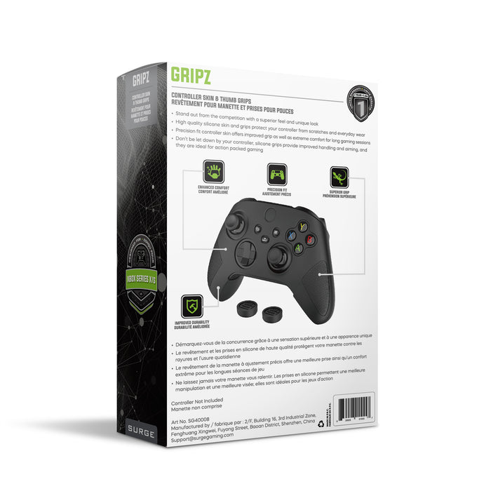 Surge Xbox Series X Black Controller Gripz Pack