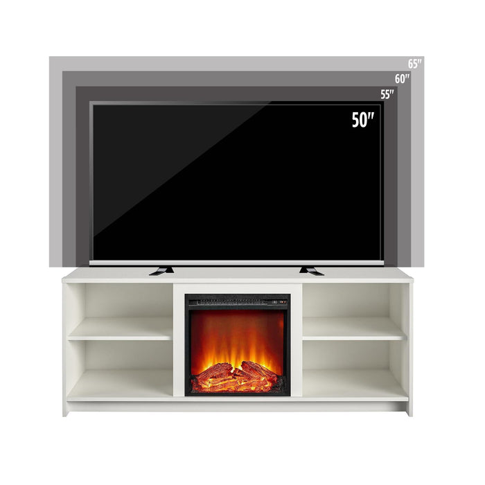 Ameriwood Home Mainstays Courtland Electric Fireplace TV Stand for TVs up to 65\" - White