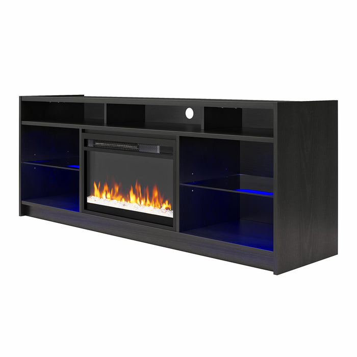 Ameriwood Home Luna Electric Fireplace TV Stand for TVs up to 65\" - Black Oak