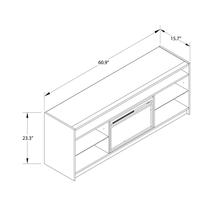 Ameriwood Home Luna Electric Fireplace TV Stand for TVs up to 65\" - Black Oak