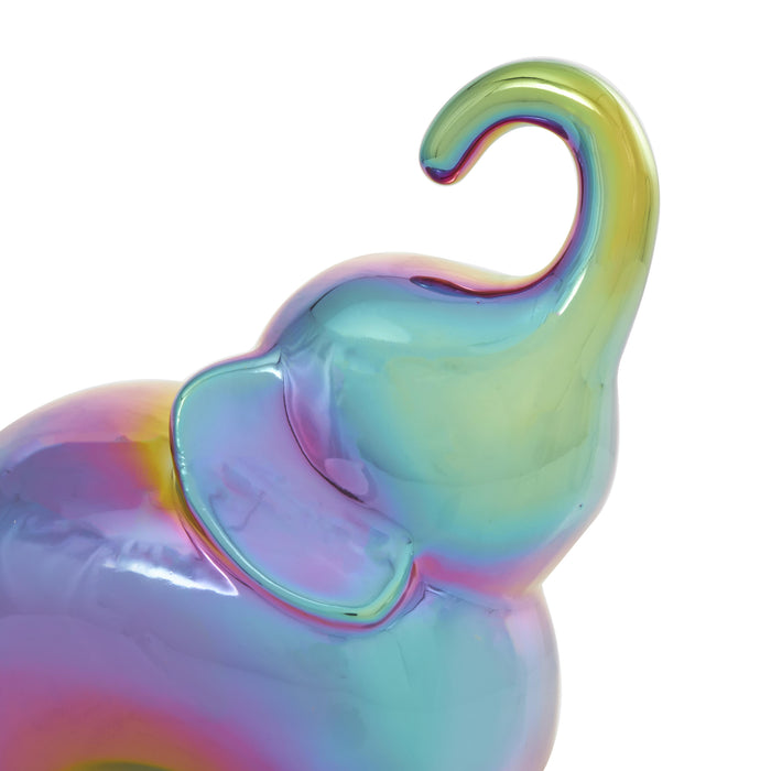 Ceramic 6\" Iridescent Elephant Sculpture - Set of 2