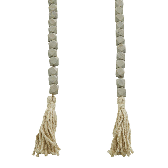 Wood 80\" L Garland - Grey