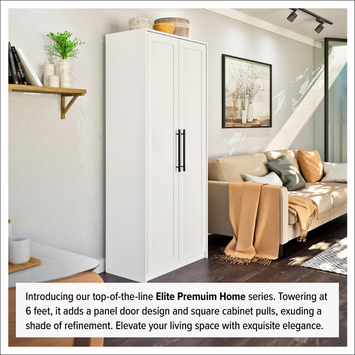 Elite Premium Home Accent Storage Cabinet with 5 Shelves - White