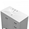 Derek 36 Inch Modern Bathroom Vanity with Ceramic Sink & Multi Storage, Grey | Meuble de salle de bain moderne Derek 36 pouces avec lavabo ceramique et rangement multiple, gris