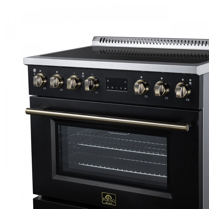 Forno Torino 36 Inch Black Induction Range, 5.36 cu.ft - FFSIN0936-36BLK Electric Range