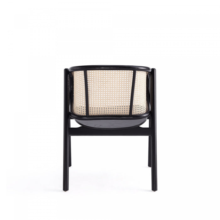 Versailles Industry Chic Wood Accent Armchair in Black and Natural - Set of 2